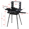 Studio Artist Train Rolling Makeup Case LED Light Mirror Adjustable Leg Lockable
