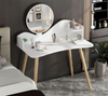 Corner Dressing Table Vanity Jewelry Makeup Desk Dresser White Mirror Bedroom