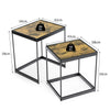 Set of 2 Industrial Coffee Nesting Table Set Stackable Sofa Side Table PC Desk