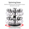 Rotating Revolving Plastic 16 Jar Spice Rack Storage Glass Jars & Chrome Lids