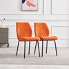 Set of 2 Velvet Dining Chairs Padded Seat Metal Legs Kitchen Home Office UK
