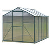 4x6/6x6/8x6/10x6FT Greenhouse Polycarb Panel Aluminium Frame Slid Door + Base