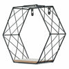 Modern Hexagon Metal Wire Wall Shelf Storage Home Office Decor Floating Shelve