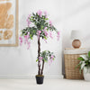 Large Potted Pink Wisteria Flower Artificial Tree Fake Plant Home Garden Decor