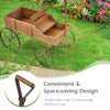 Wood Wagon Flower Planter Outdoor Decorative Pot Stand W/ Wheels & 2 Sections