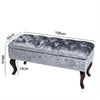 Buttoned Velvet Ottoman Storage Box Chest Bench Seat Toy Bedding Trunk Cabinet