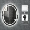 Large Oval Wall LED Bathroom Mirror Dimmable Vanity Mirror Backlit+Front-