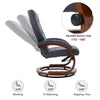 Upholstered Recliner Chair Swivel PU Leather Lounge Accent Armchair With Ottoman