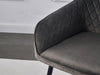 Retro 1/2X Dining Chairs Kitchen Armchairs Velvet Padded Seat Metal Legs Grey UK