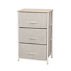 Fabric Cabinets Storage Unit Chest of 3/4/5 Drawer Bedside Table Organiser Beige