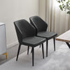 2 x Dining Chairs PU Set Padded Seat Metal Leg Kitchen Chair Home Office
