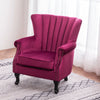 Velvet Linen Occasional Armchair Queen Anne Chair Lounge Oyster Wing Back Sofa