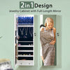 LED Lights Jewelry Cabinet Lockable Wall/Door Mounted Jewelry Armoire W/ Mirror
