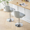 Set of 2 Modern Velvet Bar Stools Breakfast Home Kitchen Chair Bar Bistro Grey