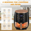 Air Fryer 6L Small Family Fryer Oven Glass Basket Visible Cooker Digital Touch