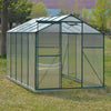 4-10ft Aluminium Greenhouse with/Door Window Galvanized Base Polycarbonate Panel