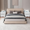 2 Drawers White Bedside Tables Cabinets Wireless Charging LED Lights Bedroom