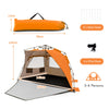 Instant Pop-up Beach Tent 3-4 Persons Foldable Portable Beach Shade W/Carry Bag