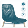 Set of 4 Dining Chairs Wooden Legs Tulip Plastic Chairs Set Kitchen Home Office