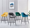 2X Bar Stools Velvet Bar Chairs Metal Legs Breakfast Bar Pub Chair Kitchen Home