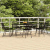 7 Piece Garden Dining Set Black Poly Rattan Q2Q2