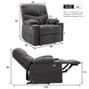 Electric Recliner Chair Sofa TV Armchair Cinema Chair with 2 Cup Holders Grau
