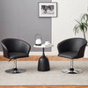 1pc Faux Leather Seat Back Barstool Metal Base Breakfast Salon Chair Adjustable
