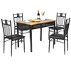 5PCS Dining Table & Chair Set Breakfast Bar Kitchen Furniture with Padded Seat