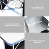 2 IN1 Folding Table Camping Kitchen Storage Aluminum Stand Table Cooking BBQ
