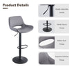 2 x Grey/Brown Bar Stools Swivel Padded Seats High Chairs Technology Cloth