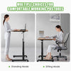 Height Adjustable Laptop Table Mobile Sit Stand Converter Lifting Desk W/ Wheels