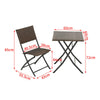 Garden Bistro Patio Furniture Set Table & Chairs Foldable Rattan Table and 2Seat