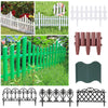 Flexible Plastic Wooden Effect Lawn Border Edge Garden Edging Picket Fencing Set