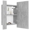 Vanity Cloakroom RGB LED Bathroom Mirror Cabinet Concrete Grey Unit 40x12x45cm