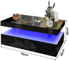 High Gloss LED Coffee Table With Storage 2 Drawers Modern Living Room Furniture