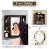 3 Tier Mirrored Bathroom Cabinet Wall Mount Storage Cupboard W/ Display Shelves