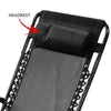 2 x Textoline Zero Gravity Chair Garden Pool Reclining Folding Sun Black Lounger