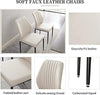 Modern Extendable MDF Wooden Dining Table PU Leather Chair Set For 6-8 Metal Leg