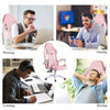 White Pink Executive Racing Gaming Chair PU Faux Leather Computer Desk Chair