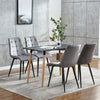 Set of 4 Grey Velvet Dining Chairs Kitchen Dinning Room Metal Leg Padded Modern