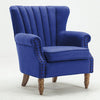 Velvet/Linen Chesterfield Armchair Tufted Wing Back Scalloped Shell Chair Sofa