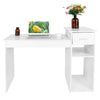 White Wooden Computer Desk Laptop PC Table Shelves Home Office Workstation