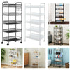 5 Tiers Metal Kitchen Trolley Cart Salon Beauty SPA Storage Shelf Rolling Wheels