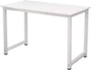 Computer Desk Dining Table Home Office Workstation w/ White Metal Frame,