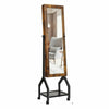 2-in-1 Rolling Jewelry Cabinet Mobile Mirrored Armoire W/ Mesh Shelf Lockable