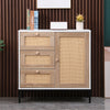 Pastoral Storage Cabinet Cupboard Sideboard Chest Of Drawers W/ 3 Drawers 1 Door