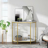 Console Sofa Table with 2 Shelves White Hallway Table for Living Room Corridor