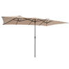 15FT Double-Sided Patio Umbrella Outdoor Rectangle Market Twin Umbrella w/10-Rib