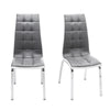 2 4 Dining Chairs High Back PU Leather Home Kitchen Chair Modern Chrome Legs Set