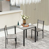 Modern Dining Table and Chairs Set 2/4 Seats Metal Frame Kitchen Home Grey/Brown